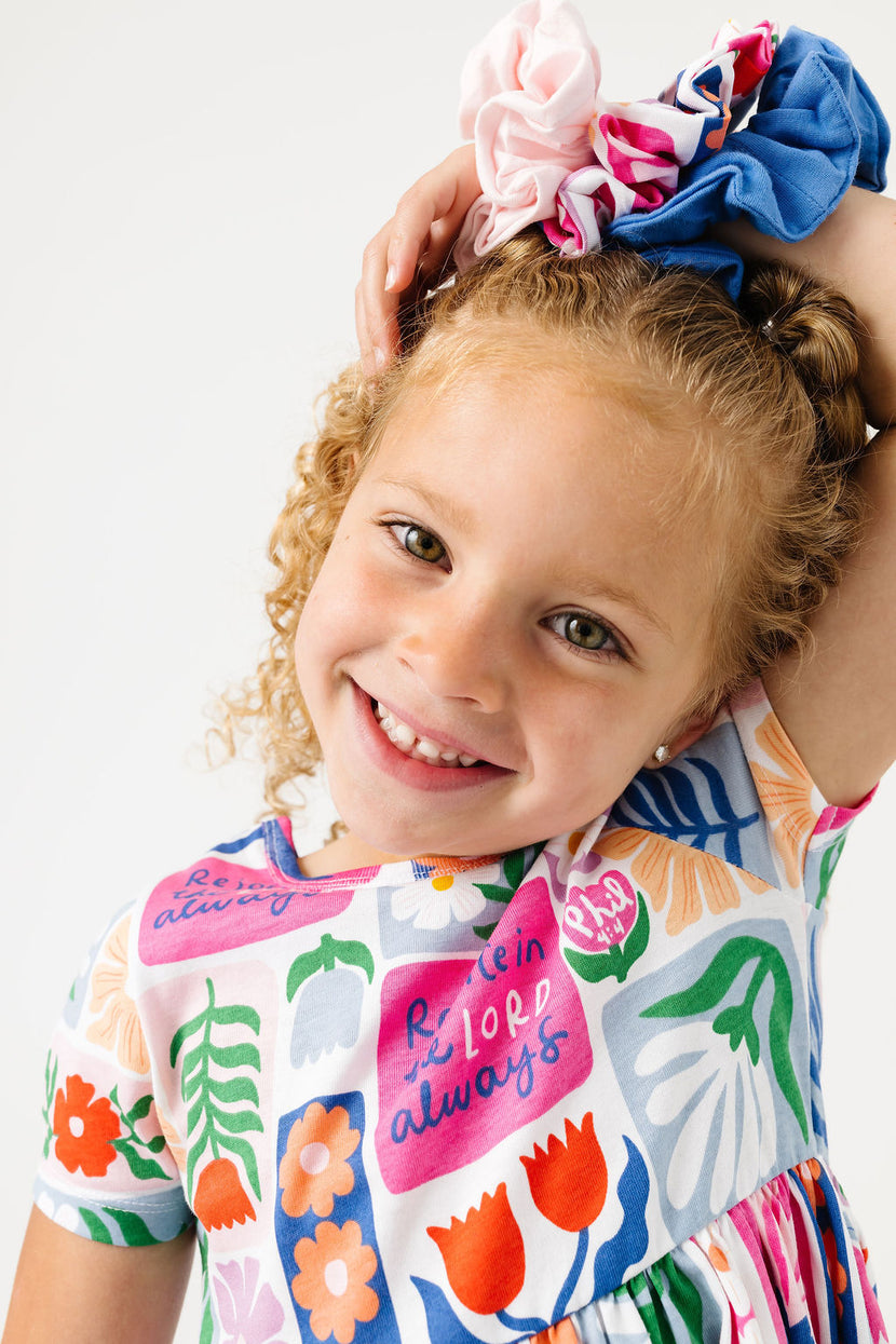 Rejoice in the Lord Floral Scrunchies | 3 Pack