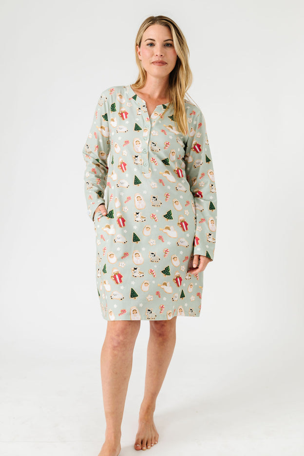 Gingerbread Jesus PJ Womens Nightgown Cotton