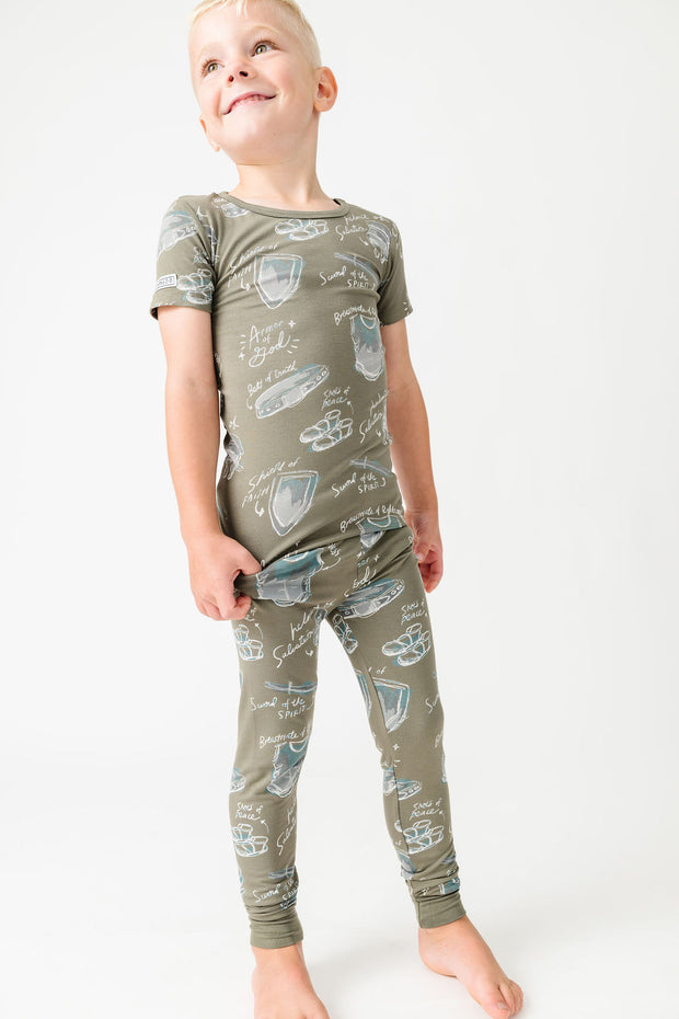 Armor of God Green PJ Short Sleeve Set Bamboo