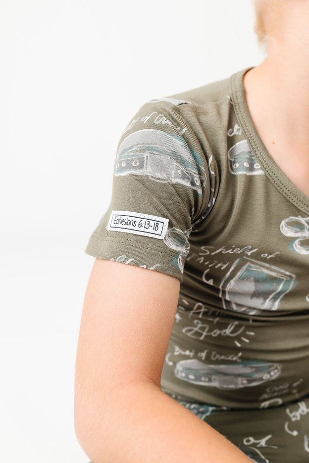 Armor of God Green PJ Short Sleeve Set Bamboo