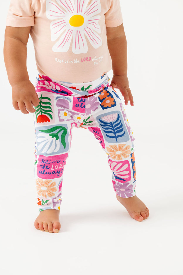 Baby Rejoice in the Lord Floral Leggings