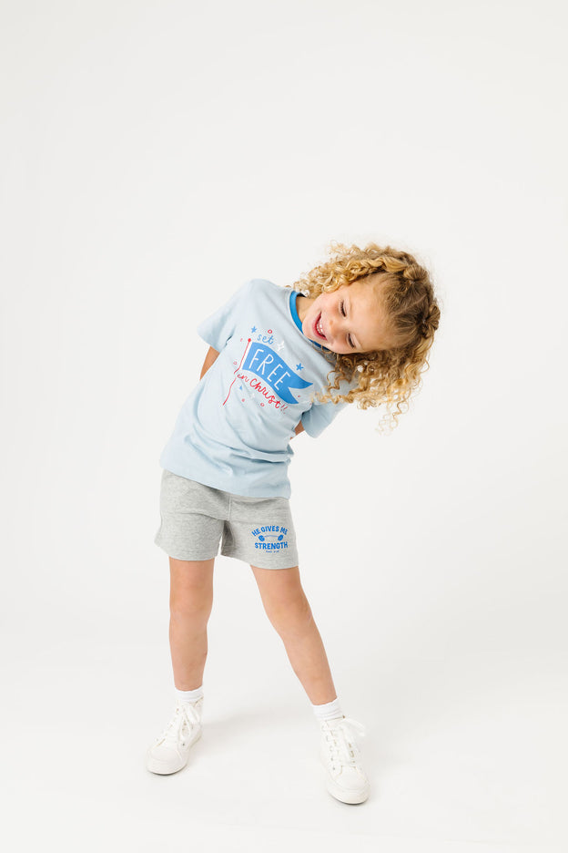 Kids Set Free in Christ T-Shirt Cotton | Short Sleeve