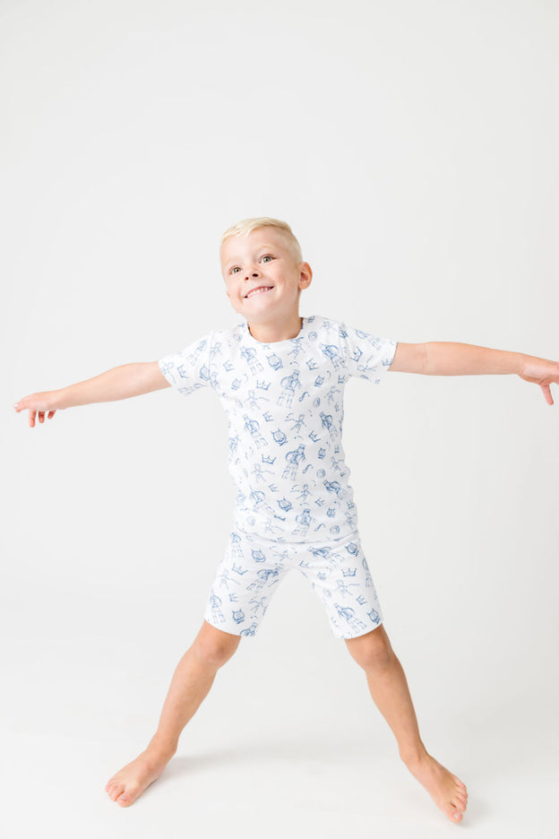 David & Goliath Blue PJ Shorts Set Cotton