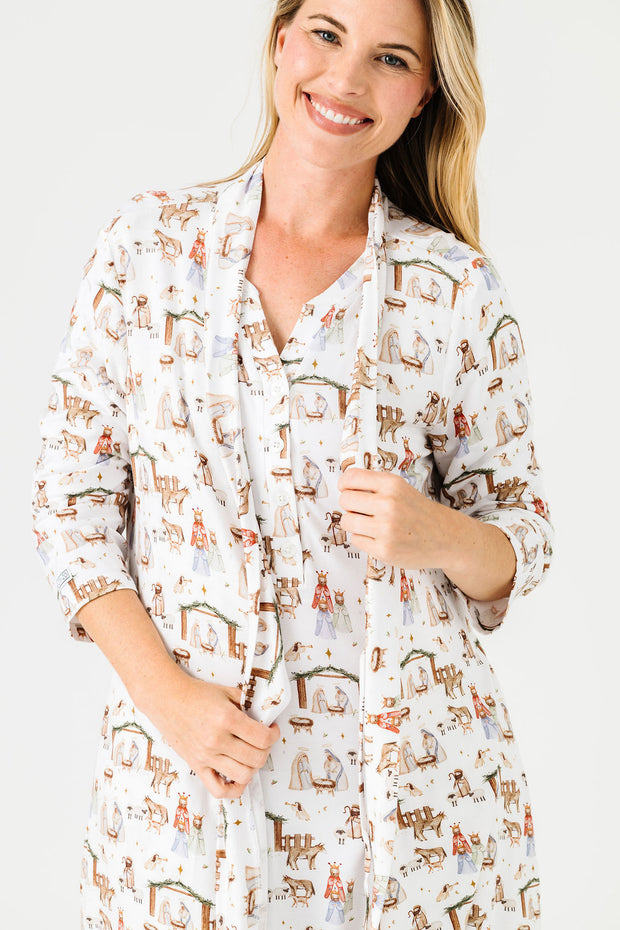 The First Noel Womens Robe Bamboo