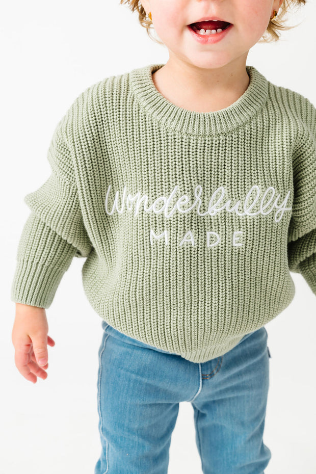 Baby Wonderfully Made Knit Sweater & Hat Organic Cotton