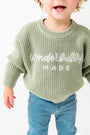 Baby Wonderfully Made Knit Sweater & Hat Organic Cotton