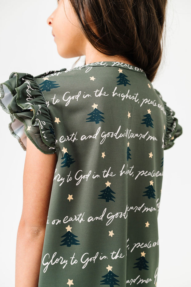 Glory to God Olive Girls Nightgown Polyester