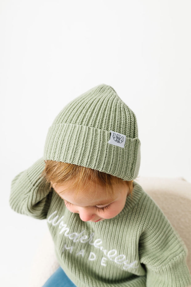 Baby Wonderfully Made Knit Sweater & Hat Organic Cotton