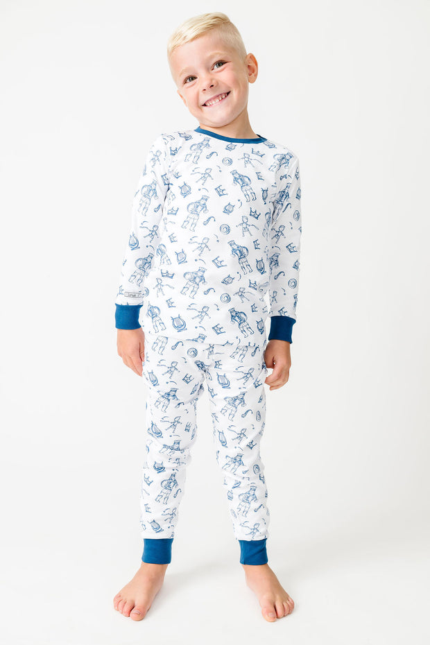 David & Goliath Blue PJ Long Sleeve Set Cotton