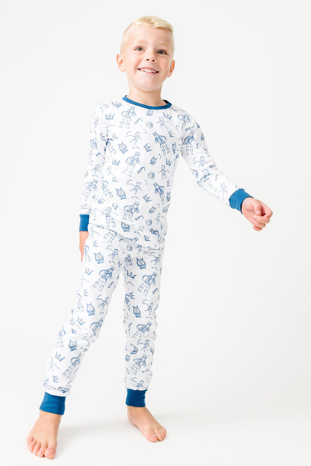 David & Goliath Blue PJ Long Sleeve Set Cotton