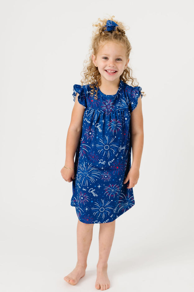 Set Free in Christ PJ Girls Nightgown Polyester