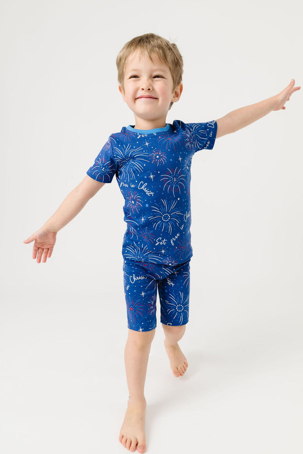 Set Free in Christ PJ Shorts Set Cotton