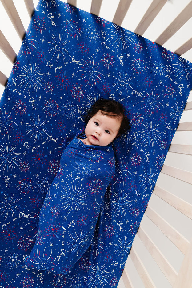 Set Free in Christ Swaddle Cotton