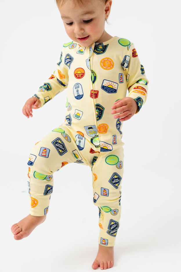 Be the Light Badges PJ Footless Onesie Cotton
