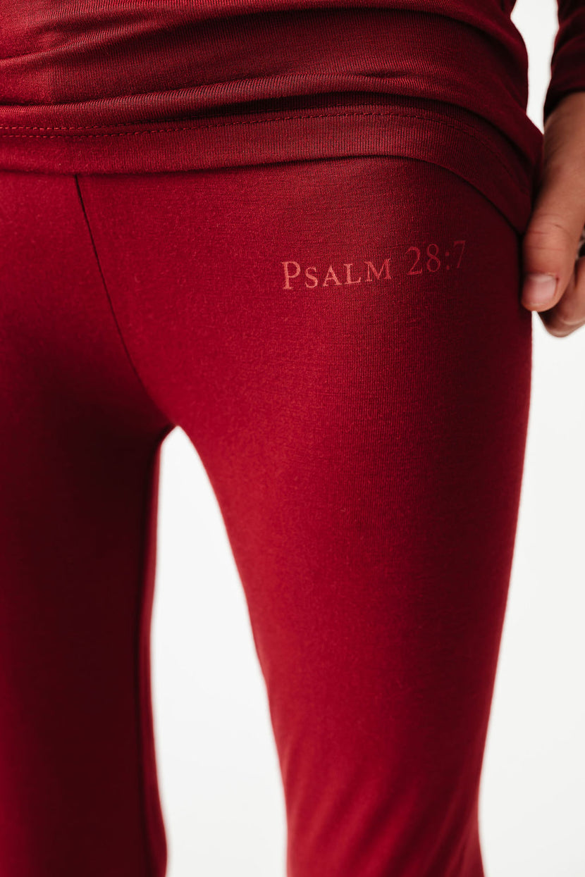 The Lord is My Strength Red PJ Long Sleeve Set Bamboo