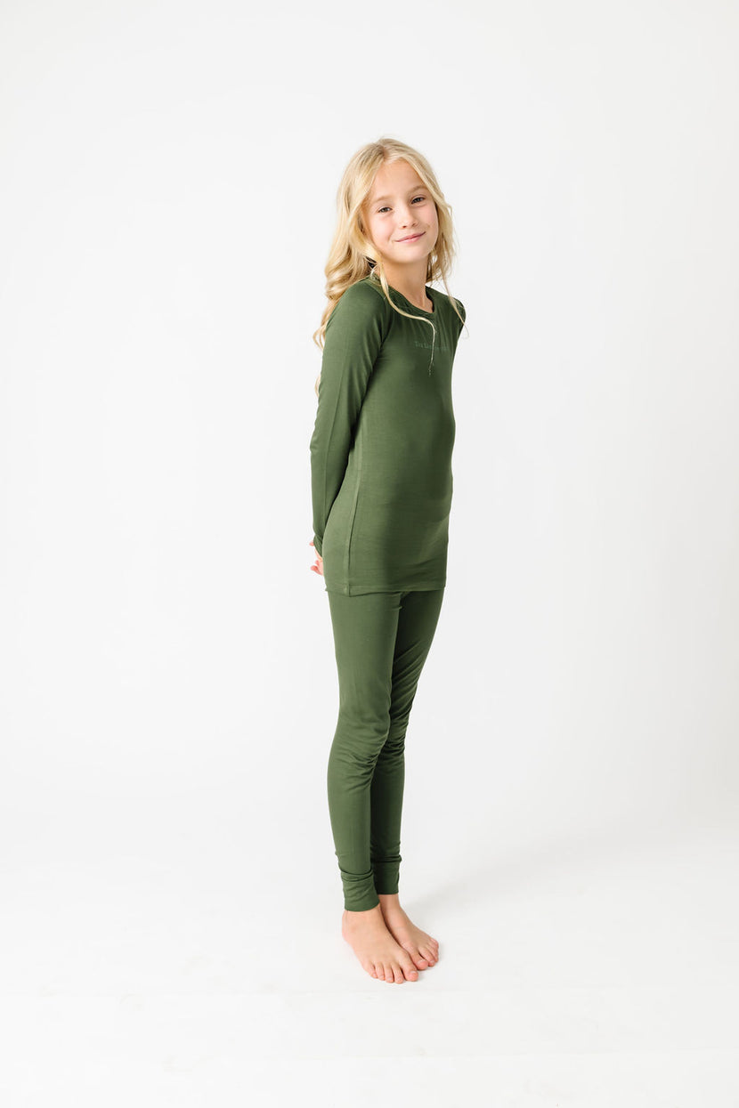 The Lord is My Strength Green PJ Long Sleeve Set Bamboo