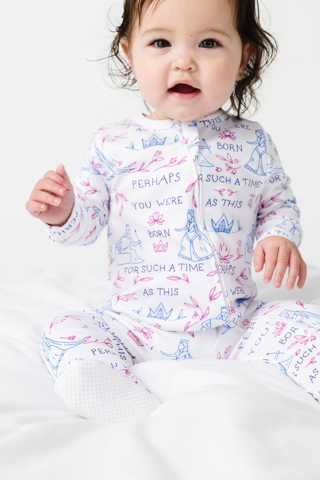 Queen Esther PJ Footed Onesie Cotton