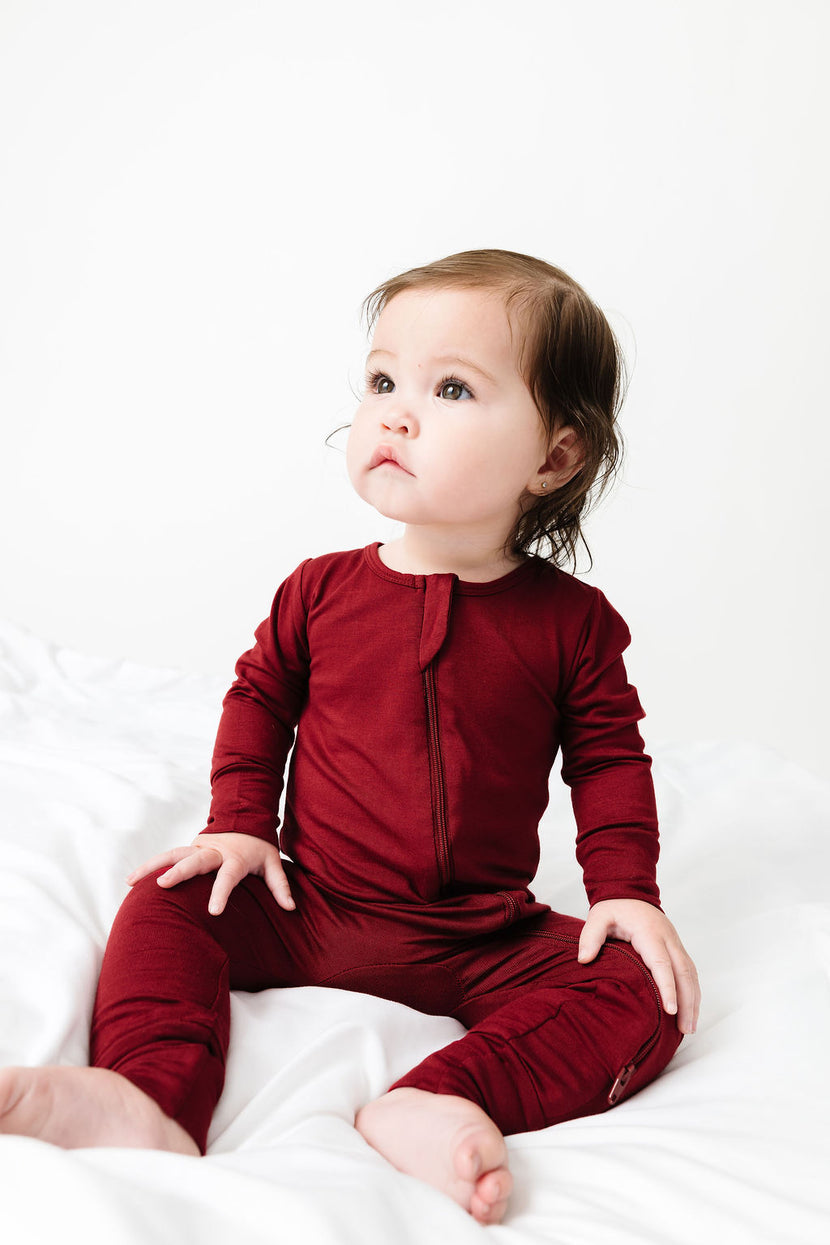 The Lord is My Strength Red PJ Footless Onesie Bamboo