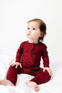 The Lord is My Strength Red PJ Footless Onesie Bamboo