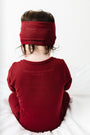 The Lord is My Strength Red PJ Footless Onesie Bamboo