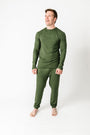 The Lord is My Strength Green PJ Mens Long Sleeve Jogger Set Bamboo
