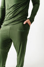 The Lord is My Strength Green PJ Mens Long Sleeve Jogger Set Bamboo