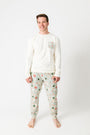 Gingerbread Jesus PJ Mens Long Sleeve Jogger Set Cotton