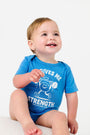 Baby He Gives Me Strength Bodysuit Cotton | Short Sleeve