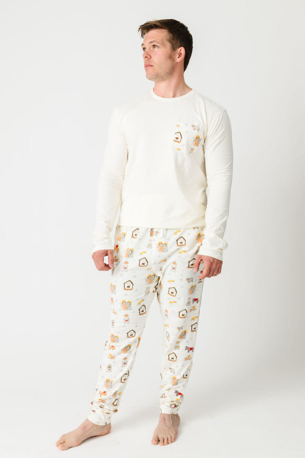 Away in a Manger Men's PJ Set Cotton