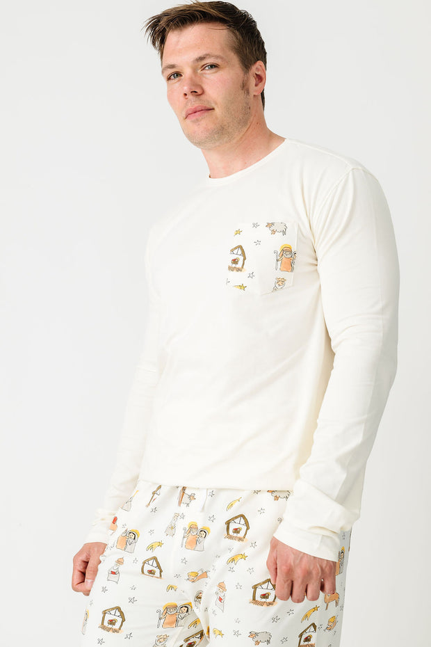 Away in a Manger Men's PJ Set Cotton