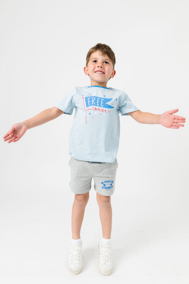 Kids Set Free in Christ T-Shirt Cotton | Short Sleeve