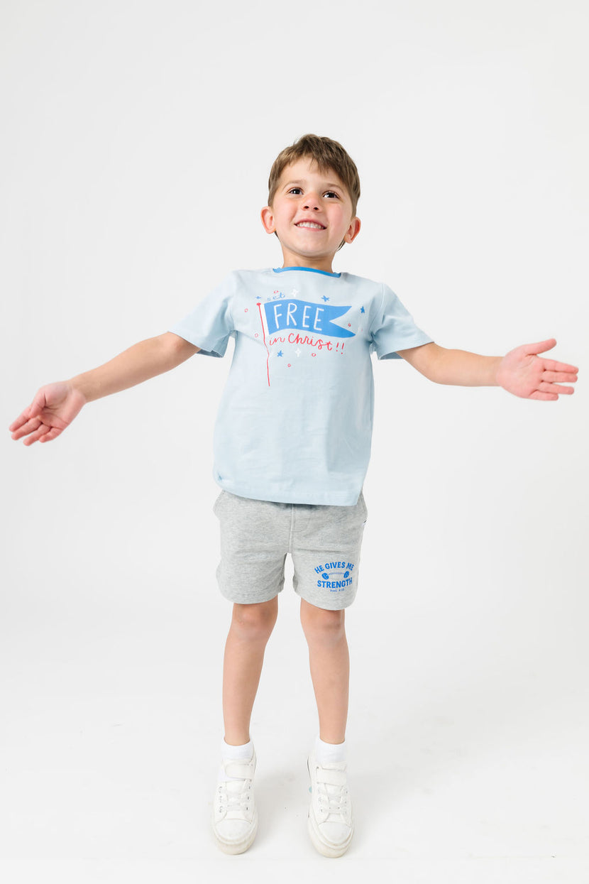Kids Set Free in Christ T-Shirt Cotton | Short Sleeve