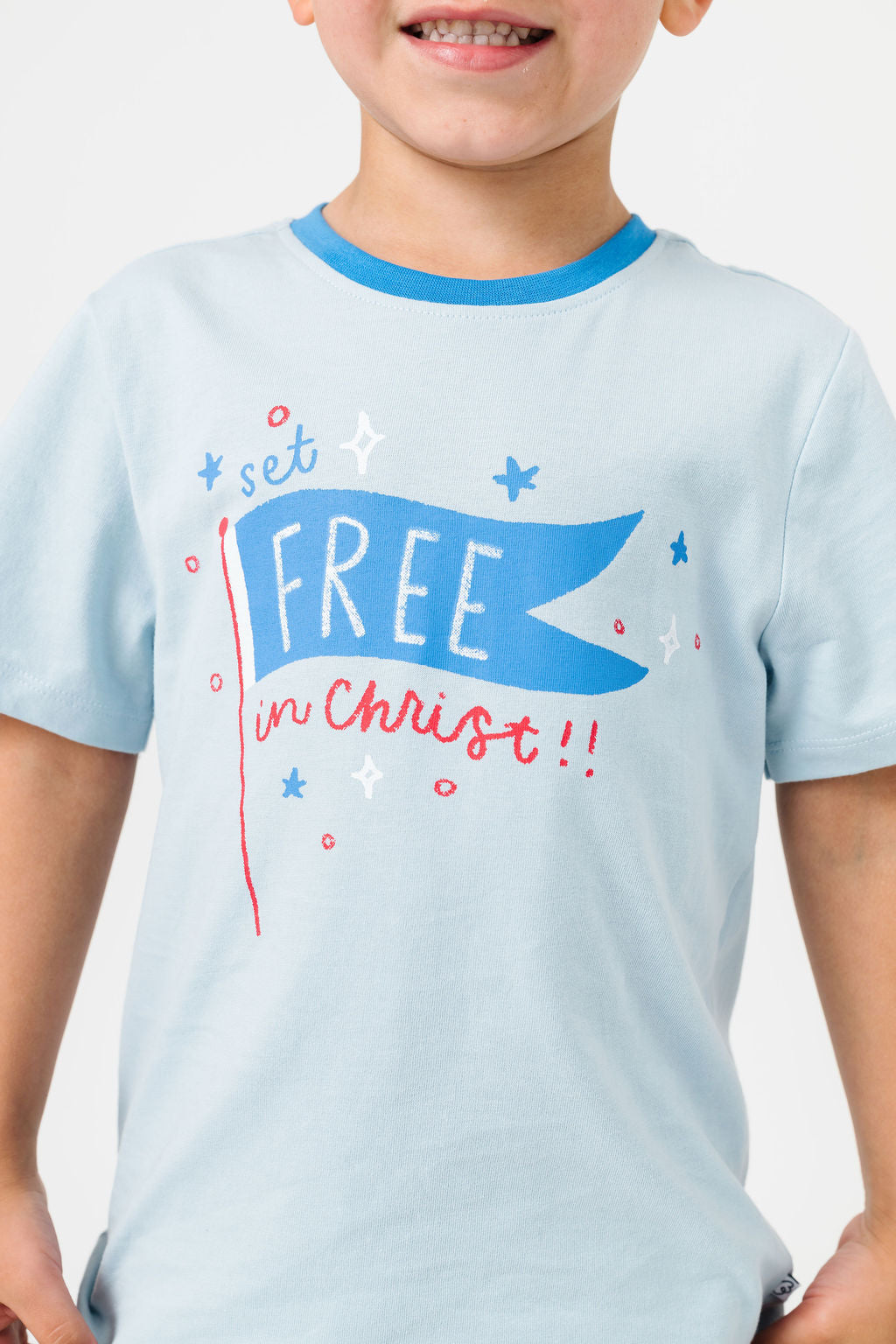 Kids Set Free in Christ T-Shirt Cotton | Short Sleeve