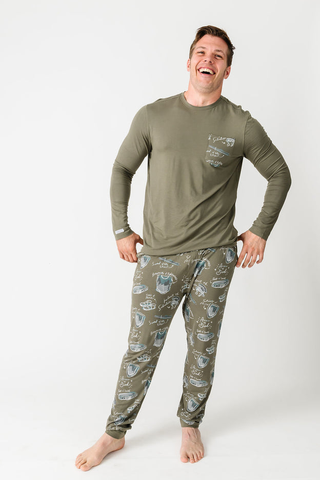 Armor of God Green PJ Mens Jogger Set Bamboo