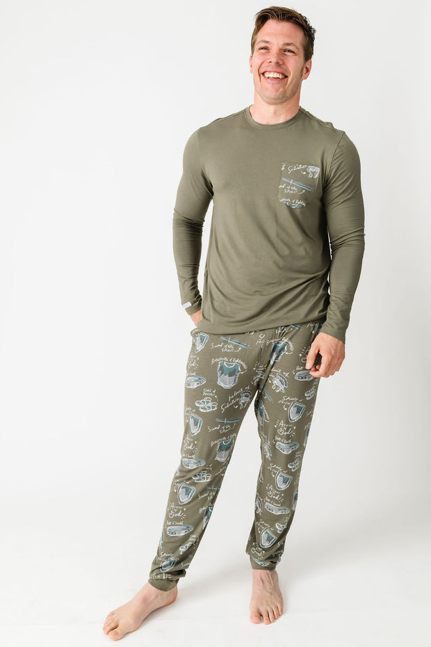 Armor of God Green PJ Mens Jogger Set Bamboo