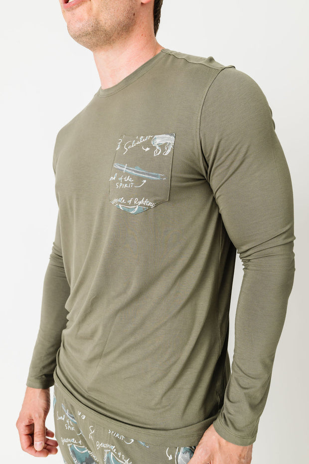 Armor of God Green PJ Mens Jogger Set Bamboo