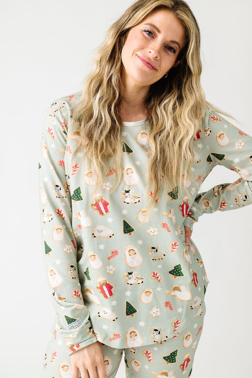Gingerbread Jesus PJ Womens Long Sleeve Jogger Set Cotton