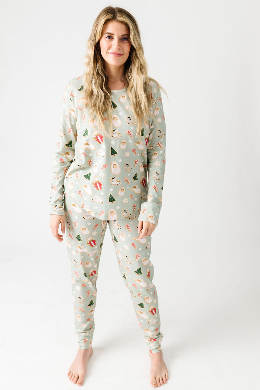 Gingerbread Jesus PJ Womens Long Sleeve Jogger Set Cotton