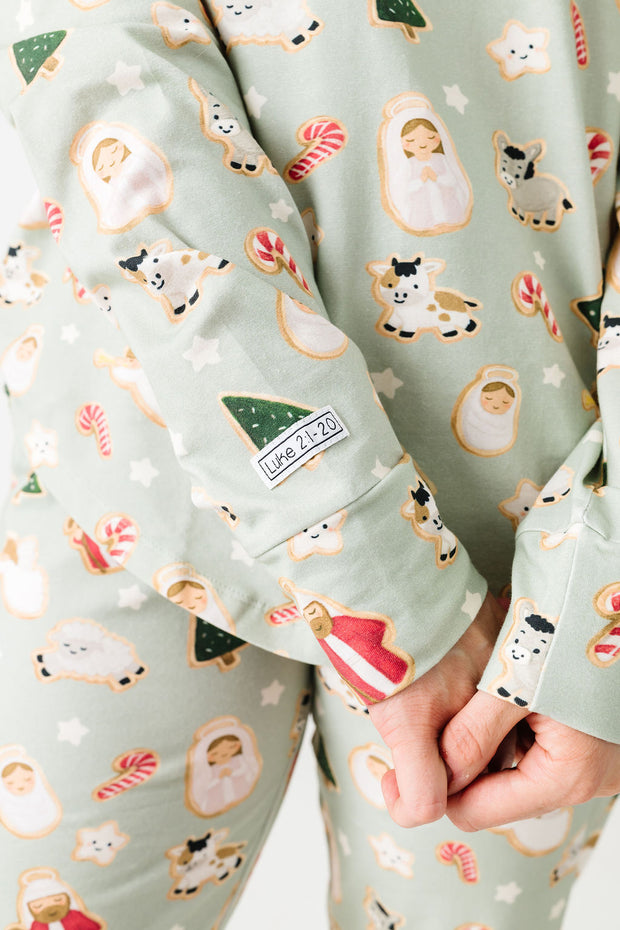Gingerbread Jesus PJ Womens Long Sleeve Jogger Set Cotton