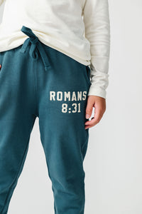 Gods Got My Back Teal Fleece Jogger