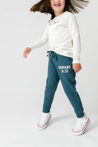 Gods Got My Back Teal Fleece Jogger
