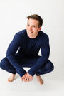 The Lord is My Strength Navy PJ Mens Long Sleeve Jogger Set Bamboo