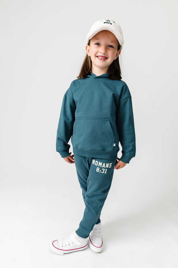God's Got My Back Teal Fleece Jogger