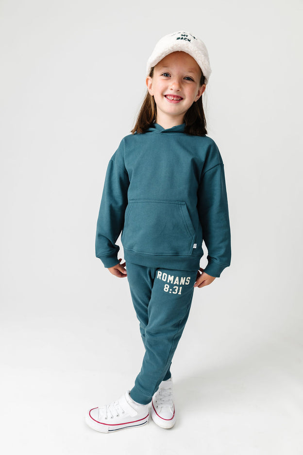 God's Got My Back Teal Fleece Jogger