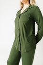 The Lord is My Strength Green PJ Womens Notch Collar Set Bamboo