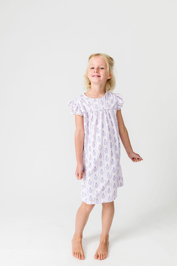God is With You Floral PJ Girls Nightgown Polyester