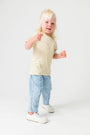 Kids Solid Beige Prayer Pocket T-Shirt Cotton | Short Sleeve