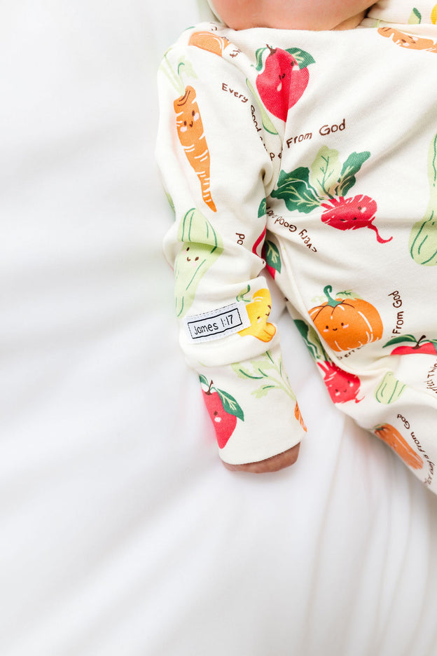 Perfect Harvest PJ Footed Onesie Cotton