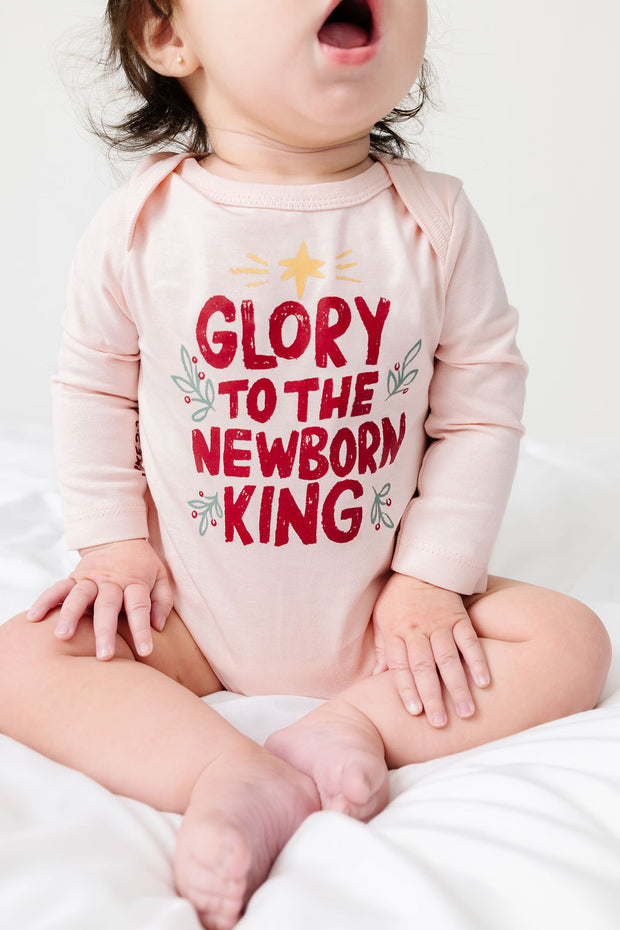 Baby Newborn King Pink Bodysuit Cotton | Long Sleeve