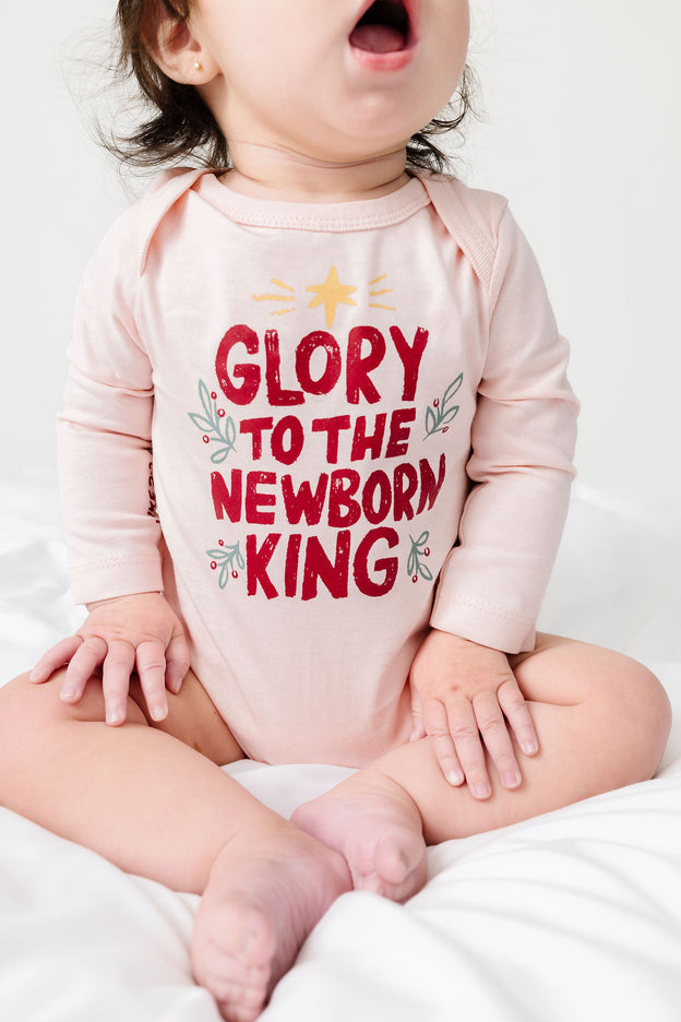 Baby Newborn King Pink Bodysuit Cotton | Long Sleeve